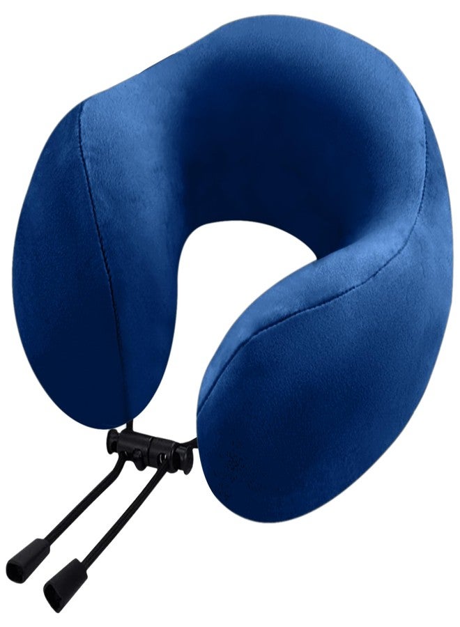 GREELI Extra Soft Memory Foam Luxury Travel Neck Support Rest Pillow with Soft Washable & Removable Cover, Multipurpose Comfortable Travel Pillow for Airplane (Navy Blue Multiple Raise) - Image 1